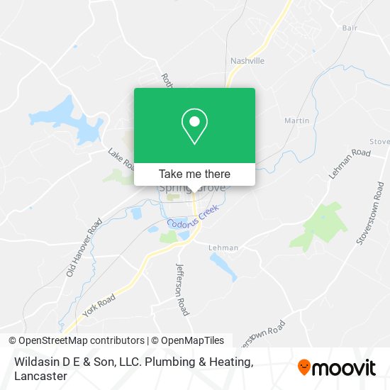 Wildasin D E & Son, LLC. Plumbing & Heating map