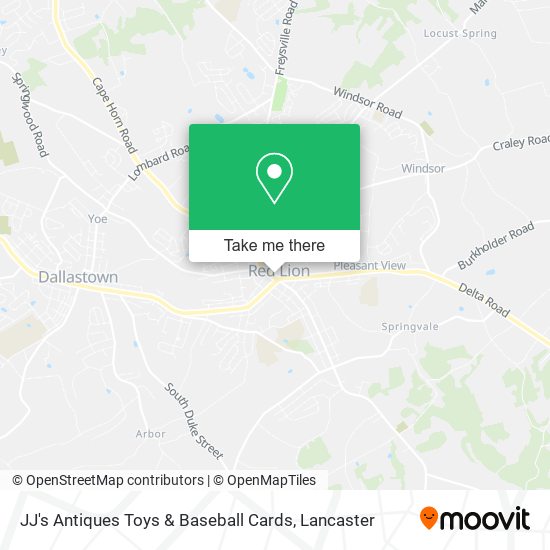 JJ's Antiques Toys & Baseball Cards map