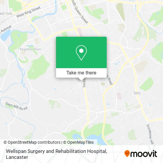 Wellspan Surgery and Rehabilitation Hospital map