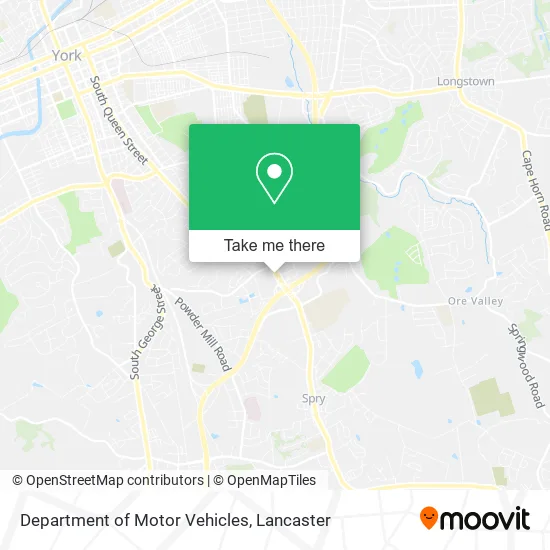 Department of Motor Vehicles map