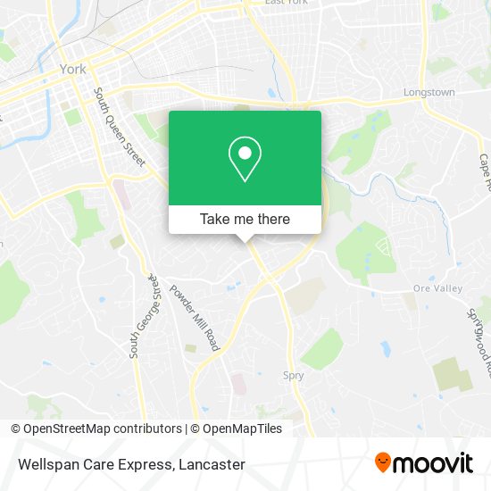 Mapa de Wellspan Care Express