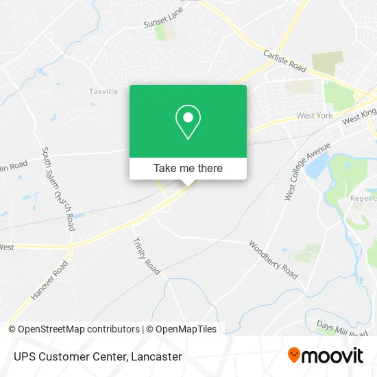 UPS Customer Center map