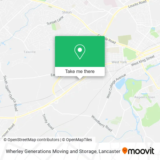 Wherley Generations Moving and Storage map