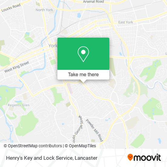 Henry's Key and Lock Service map