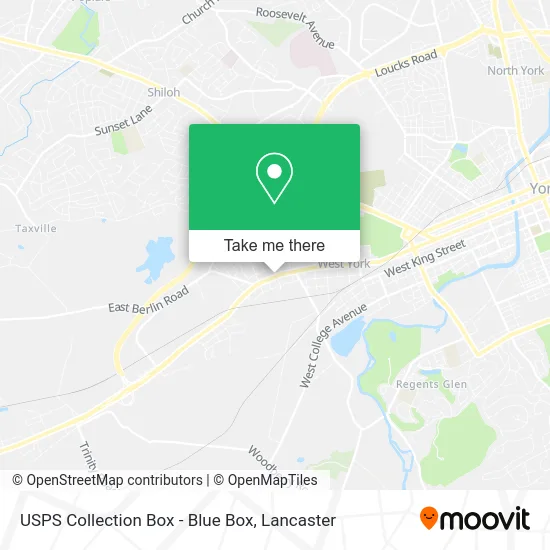 USPS Collection Box - Blue Box map