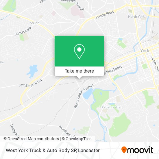 West York Truck & Auto Body SP map