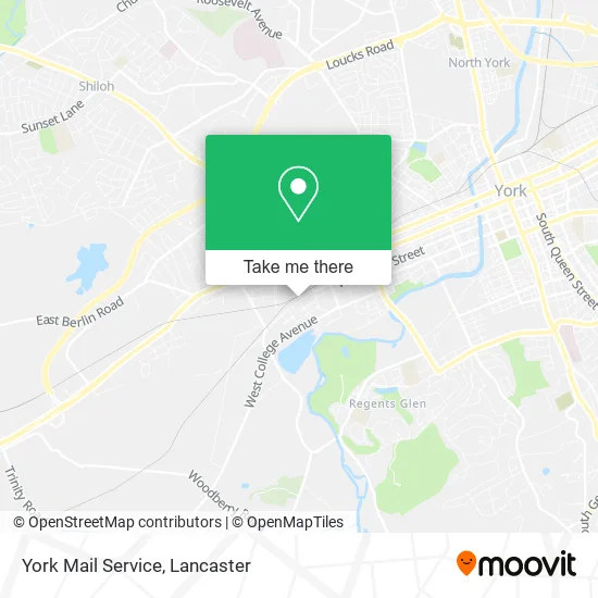 York Mail Service map
