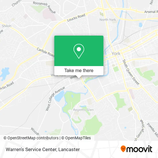 Warren's Service Center map