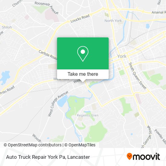 Auto Truck Repair York Pa map