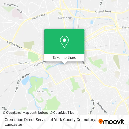 Cremation Direct Service of York County Crematory map