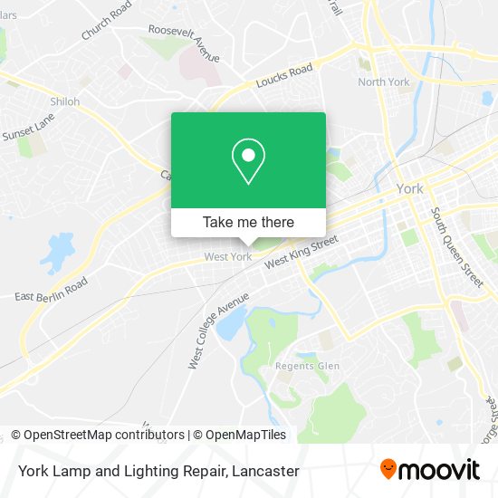 York Lamp and Lighting Repair map