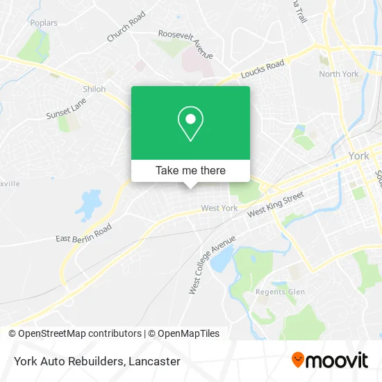 York Auto Rebuilders map