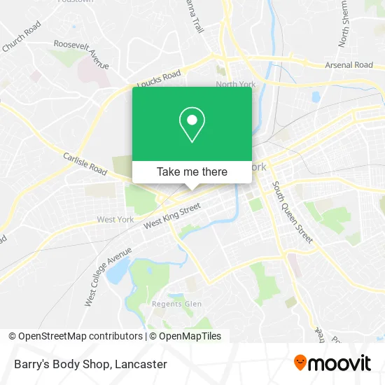 Barry's Body Shop map