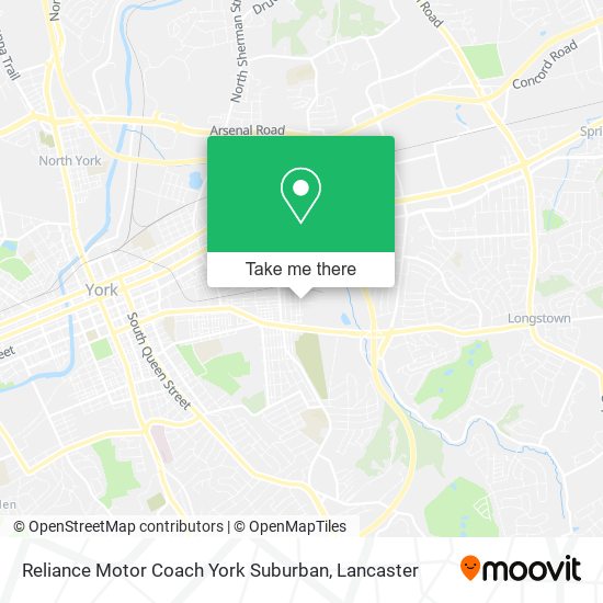 Reliance Motor Coach York Suburban map