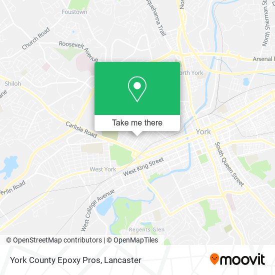 Mapa de York County Epoxy Pros