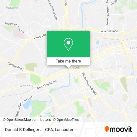 Donald B Dellinger Jr CPA map