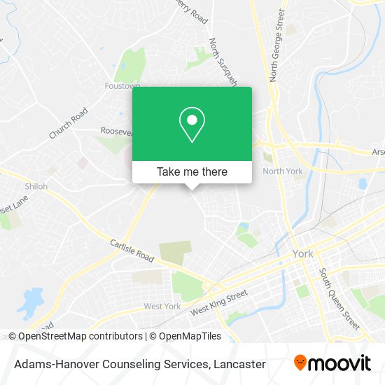 Adams-Hanover Counseling Services map