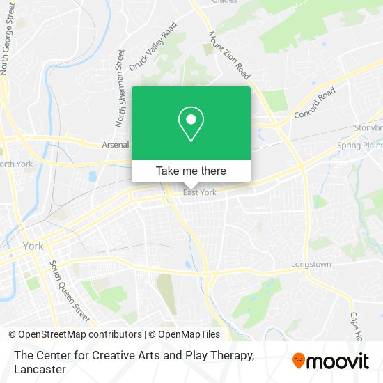 The Center for Creative Arts and Play Therapy map