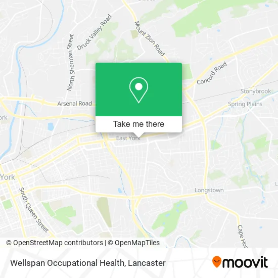Wellspan Occupational Health map