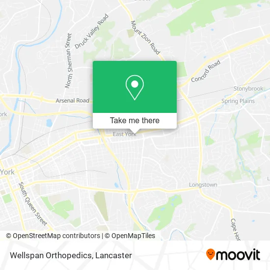 Wellspan Orthopedics map