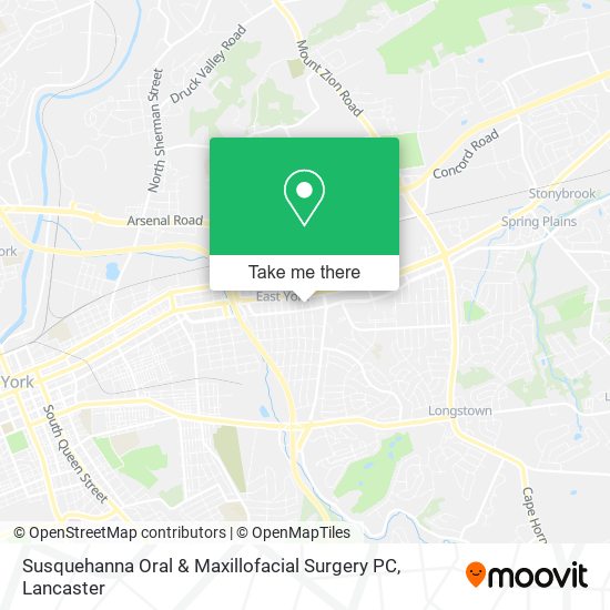 Mapa de Susquehanna Oral & Maxillofacial Surgery PC
