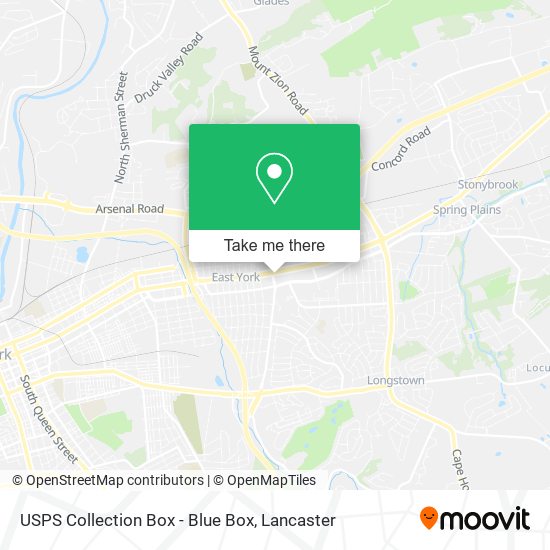 USPS Collection Box - Blue Box map