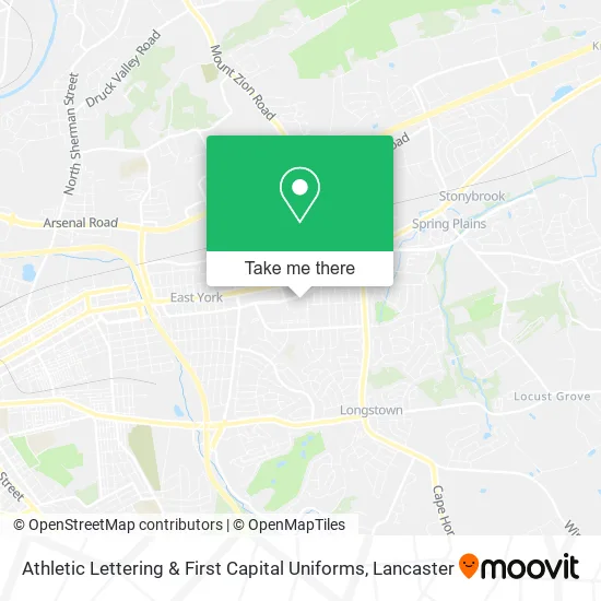 Athletic Lettering & First Capital Uniforms map