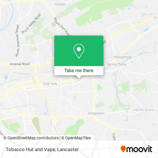 Tobacco Hut and Vape map