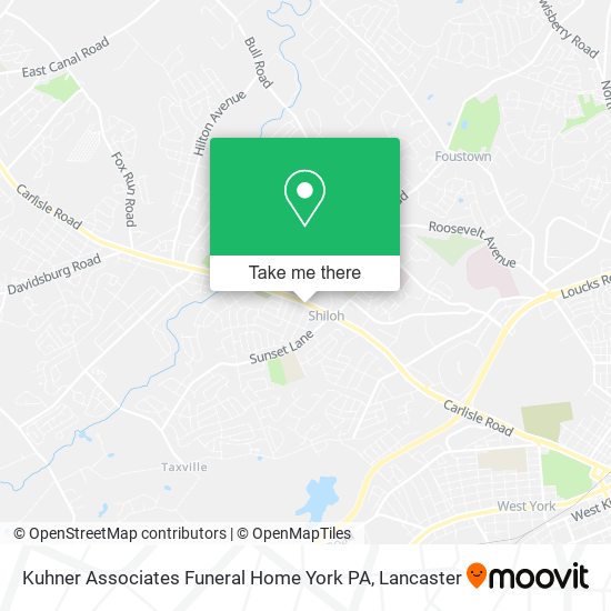 Kuhner Associates Funeral Home York PA map