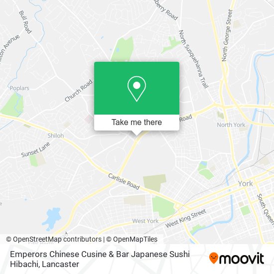 Mapa de Emperors Chinese Cusine & Bar Japanese Sushi Hibachi