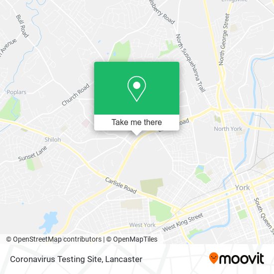 Coronavirus Testing Site map
