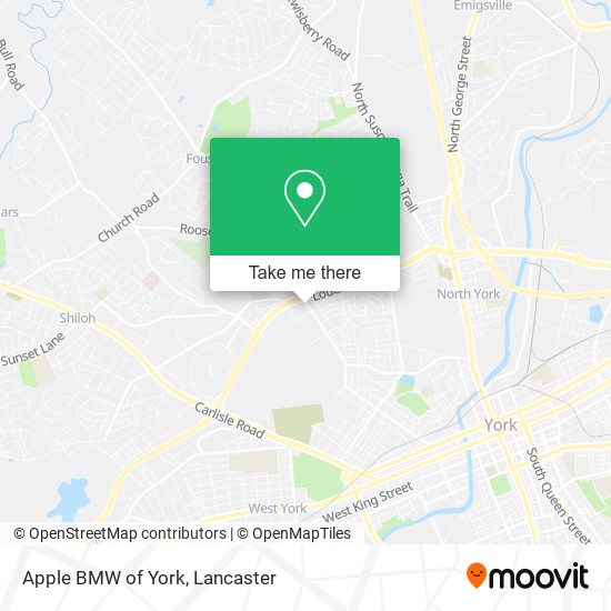 Apple BMW of York map