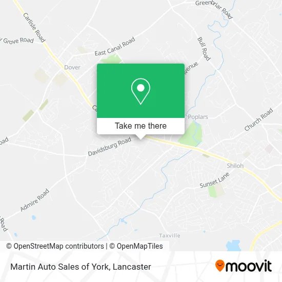 Martin Auto Sales of York map