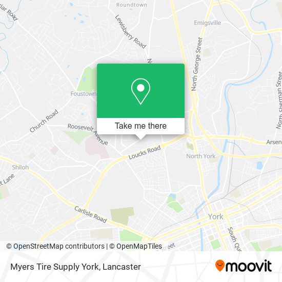Myers Tire Supply York map
