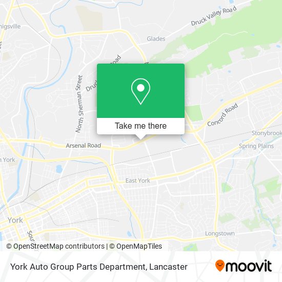York Auto Group Parts Department map