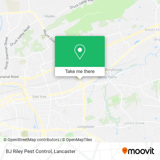 BJ Riley Pest Control map
