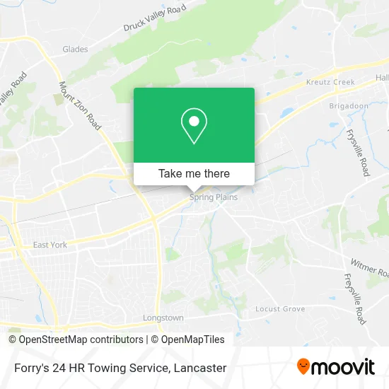Forry's 24 HR Towing Service map