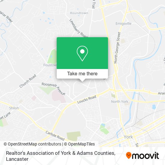 Realtor's Association of York & Adams Counties map