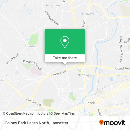 Colony Park Lanes North map