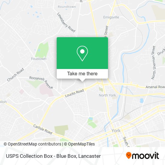 USPS Collection Box - Blue Box map