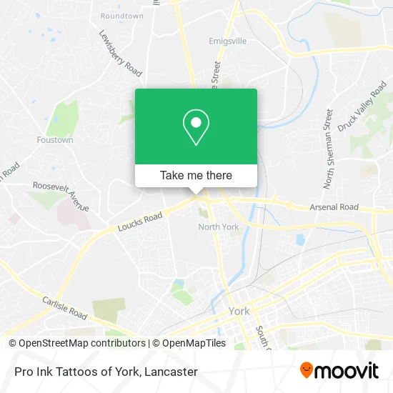Pro Ink Tattoos of York map