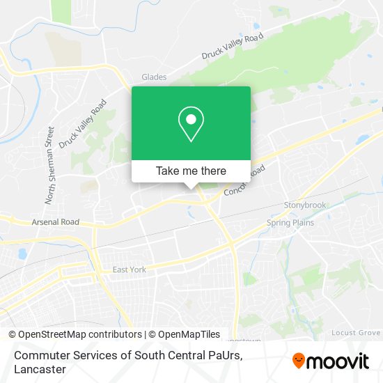 Commuter Services of South Central PaUrs map