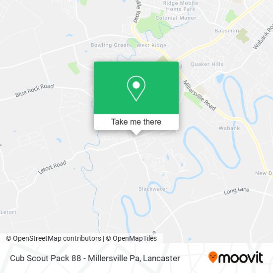 Mapa de Cub Scout Pack 88 - Millersville Pa