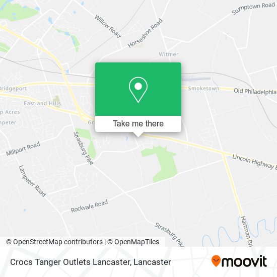Mapa de Crocs Tanger Outlets Lancaster