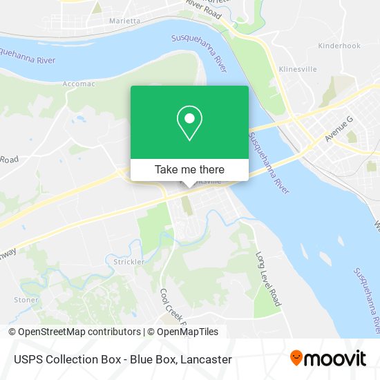 Mapa de USPS Collection Box - Blue Box