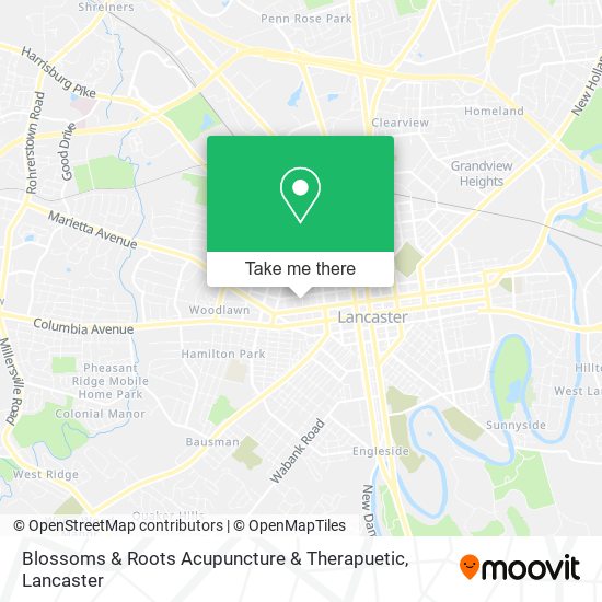 Blossoms & Roots Acupuncture & Therapuetic map
