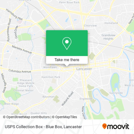 USPS Collection Box - Blue Box map