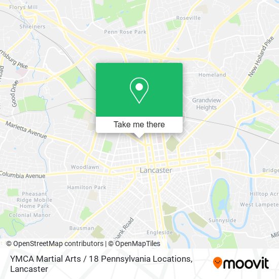 Mapa de YMCA Martial Arts / 18 Pennsylvania Locations