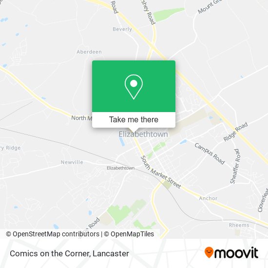 Comics on the Corner map