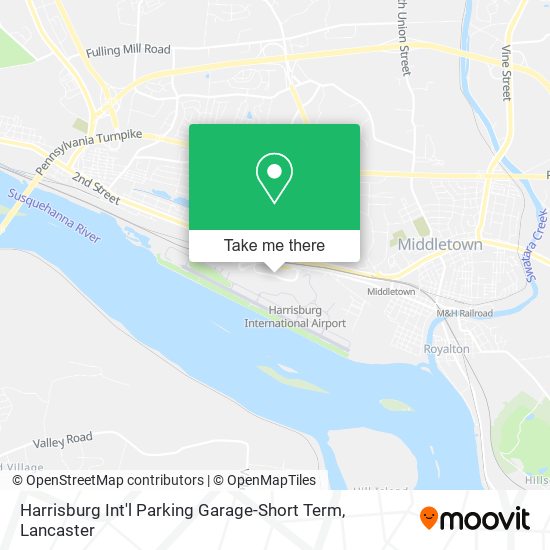 Mapa de Harrisburg Int'l Parking Garage-Short Term
